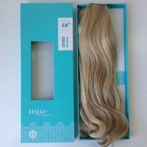 ⭐18” LAYERED HALO COUTURE 100% REMY HAIR EXTENSION in Cool Blonde #116⭐